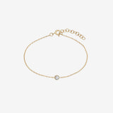 Small Bezel Diamond Anklet Zoe Lev Jewelry