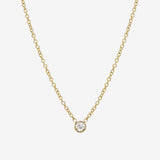 Small Bezel Diamond Necklace Zoe Lev Jewelry