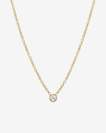 Small Bezel Diamond Necklace Zoe Lev Jewelry