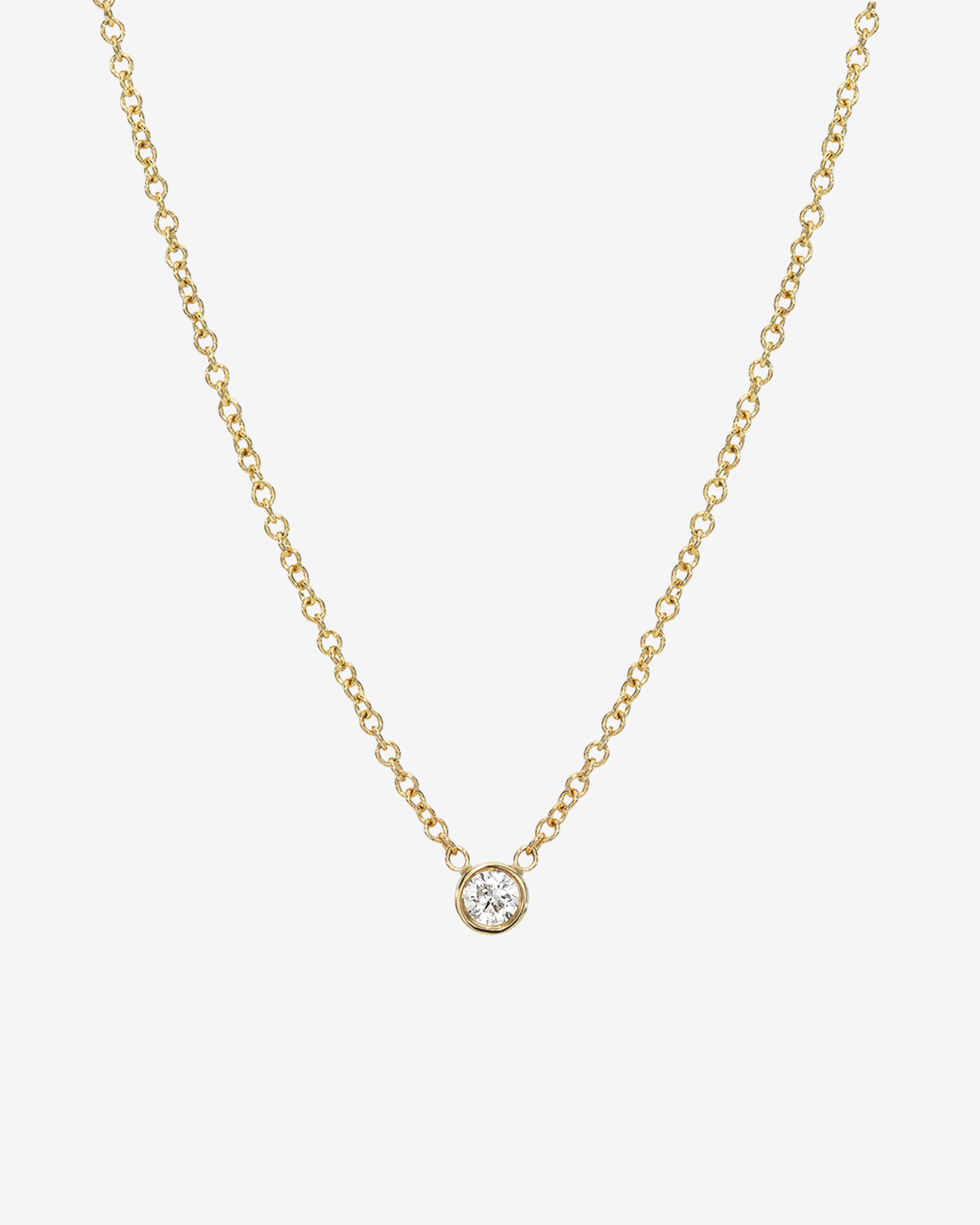 Small Bezel Diamond Necklace Zoe Lev Jewelry