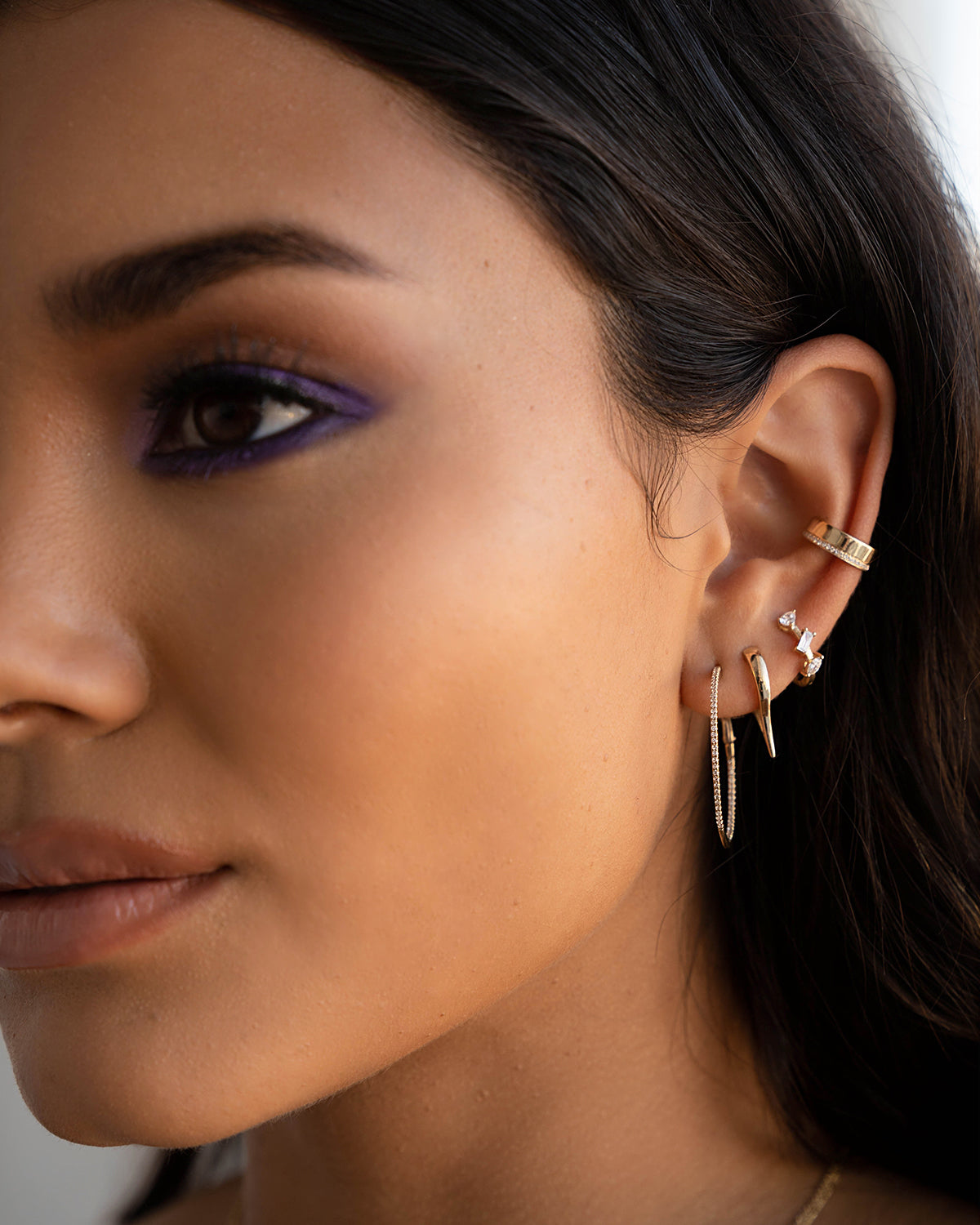 Thick Diamond Ear Cuff - Zoe Lev Jewelry