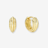Small Ribbed Huggie Earrings Vermeil Zoe Lev Jewelry