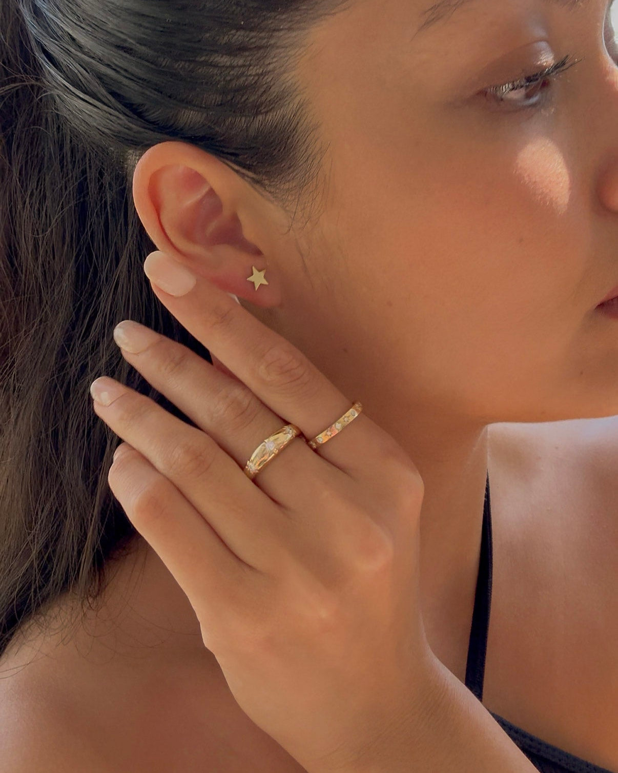 Domed Starburst Ring Zoe Lev Jewelry