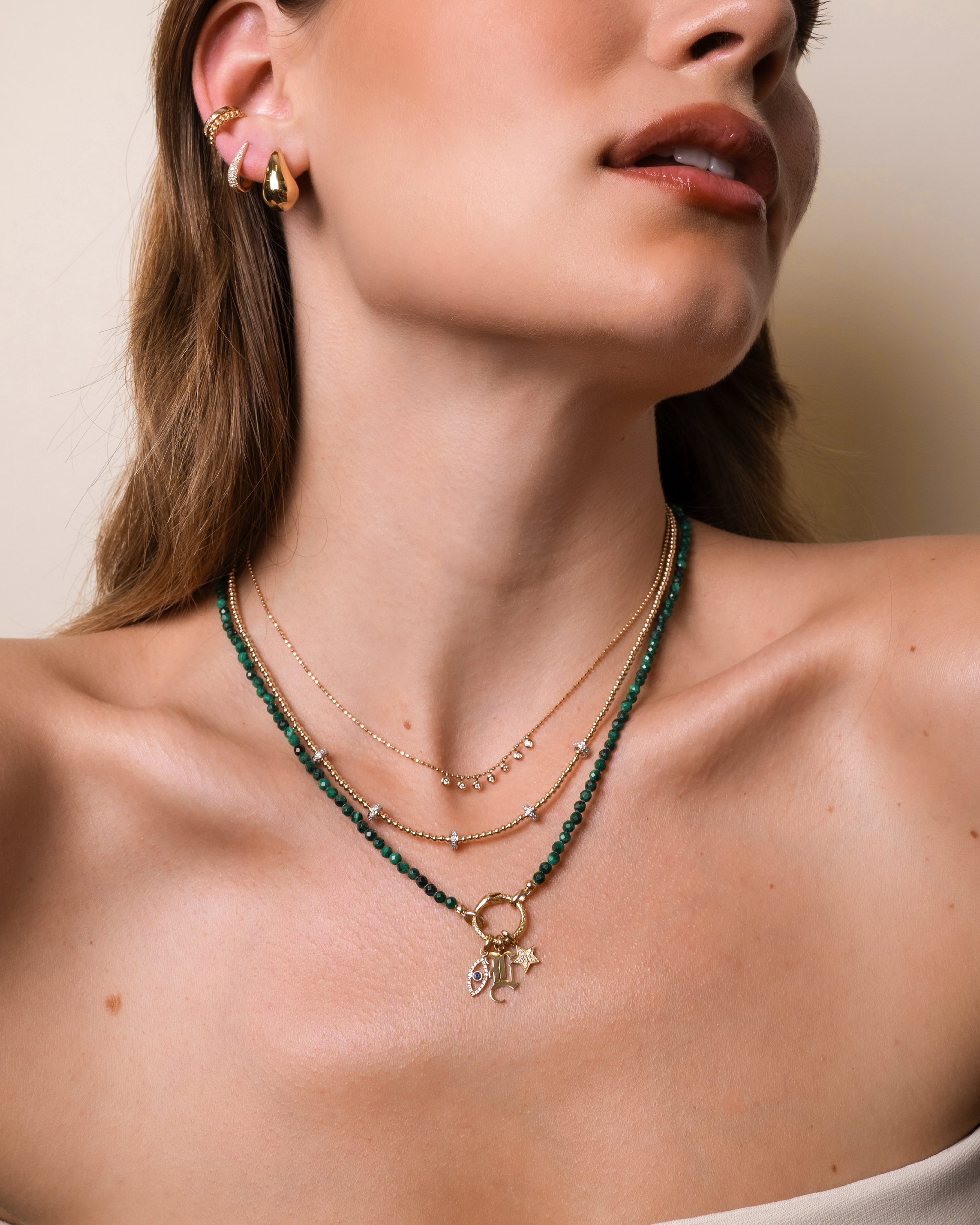 Mix & Match 14k Gold Charm Enhancer Chain Necklace Personalized Zoe Lev Jewelry