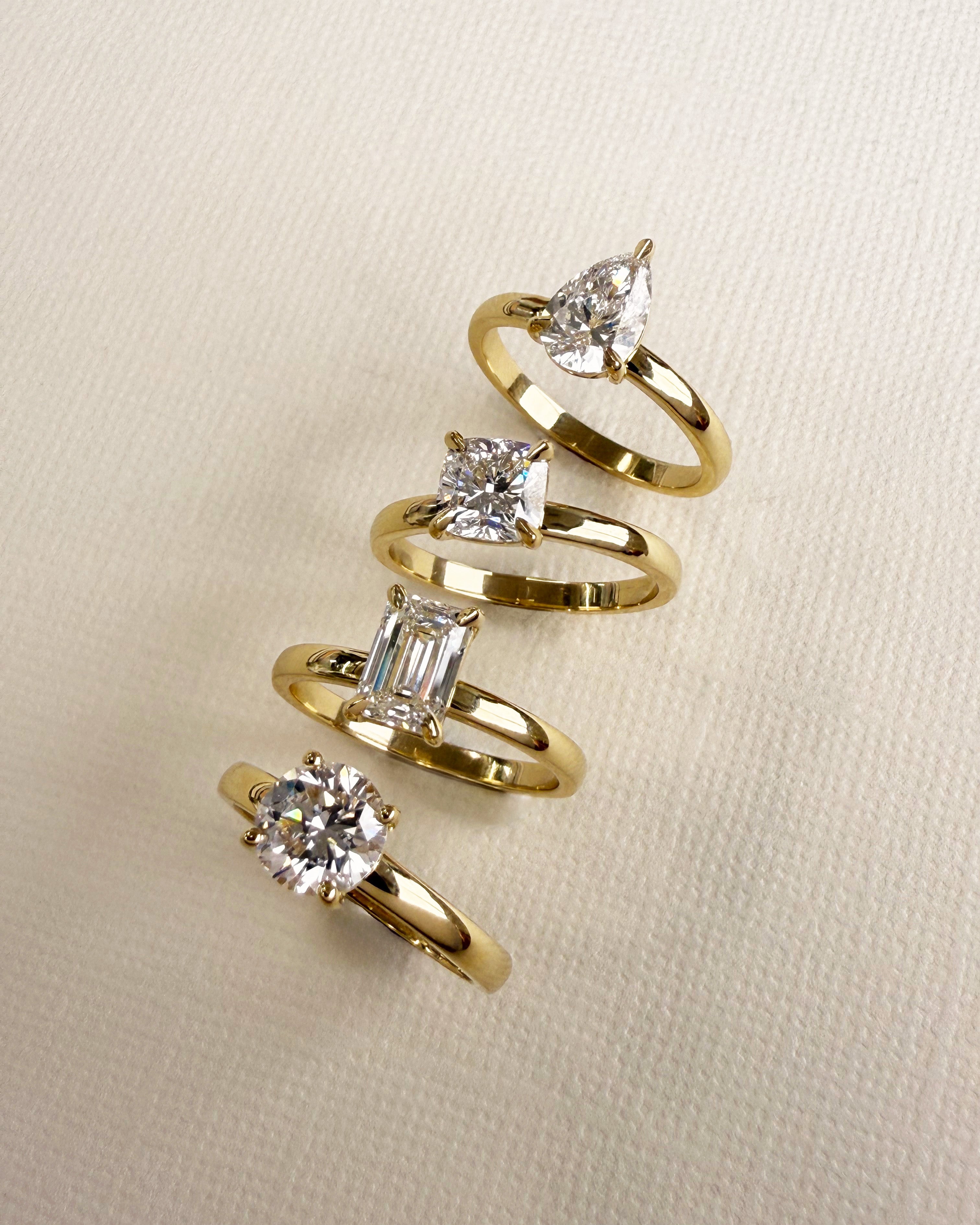 Lab Diamond Pear Ring - Size 7 SAMPLE SALE Zoe Lev Jewelry