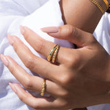 Dome and Twist Duo Ring Vermeil Zoe Lev Jewelry