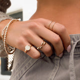 14k Gold Double Band Ring Zoe Lev Jewelry