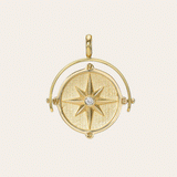 Spinner Compass Medallion Pendant Personalized Zoe Lev Jewelry