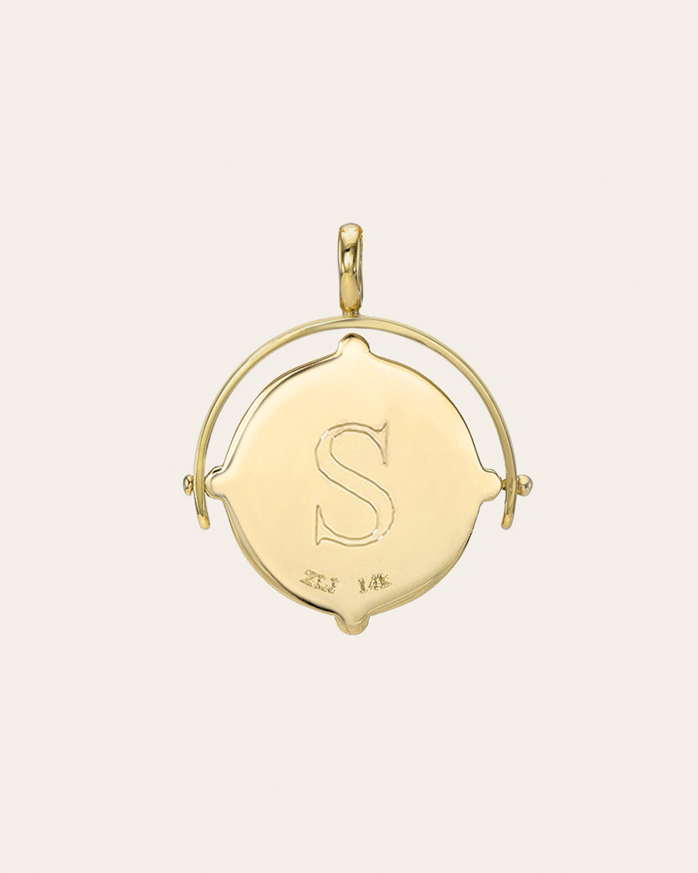 Spinner Compass Medallion Pendant Personalized Zoe Lev Jewelry