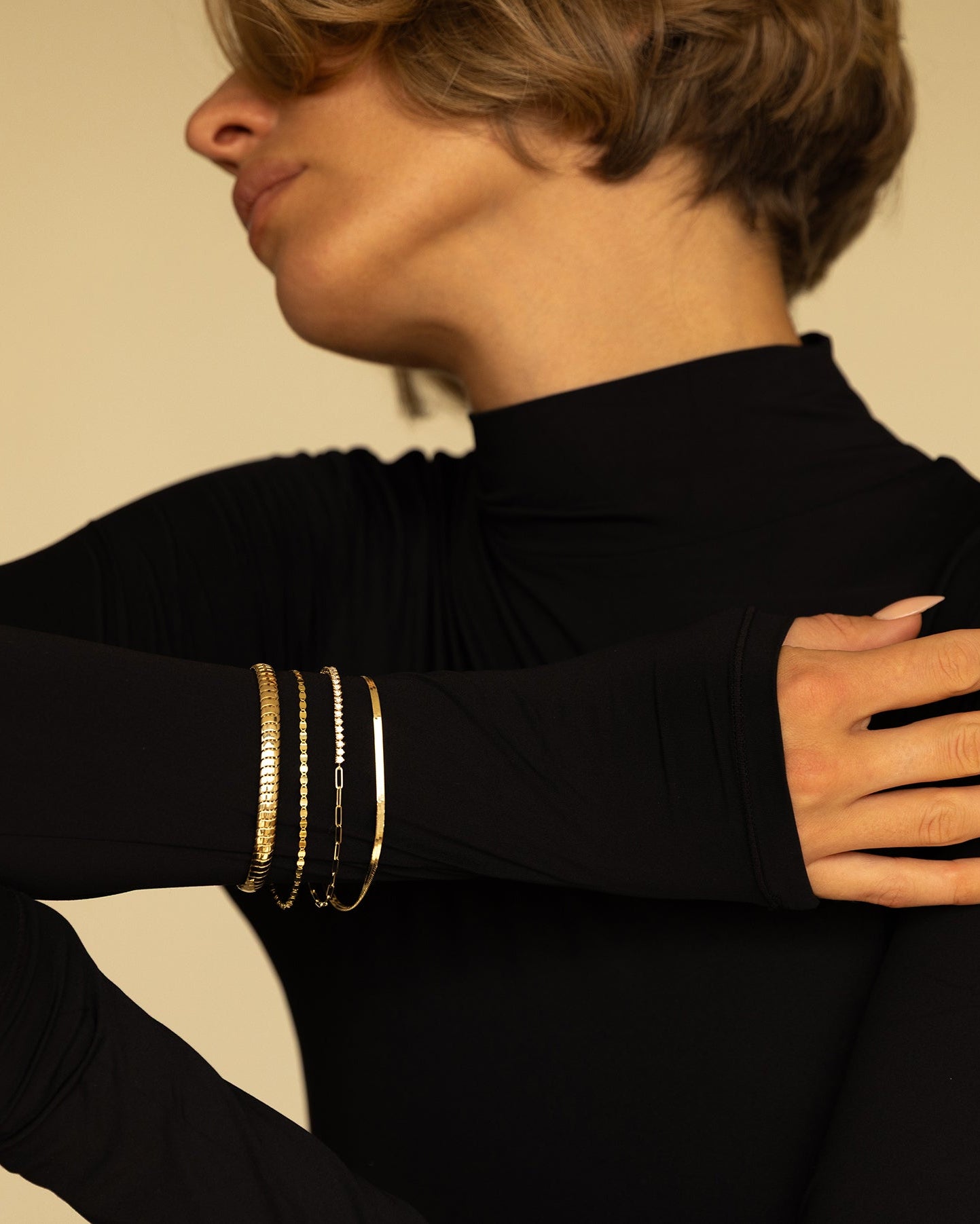 14k Gold Herringbone Bracelet Zoe Lev Jewelry