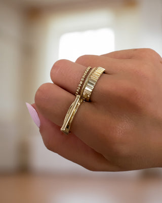 14K Gold Diamond Cut Band