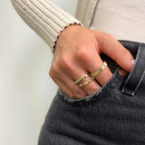 14k Gold Notched Ring Zoe Lev Jewelry