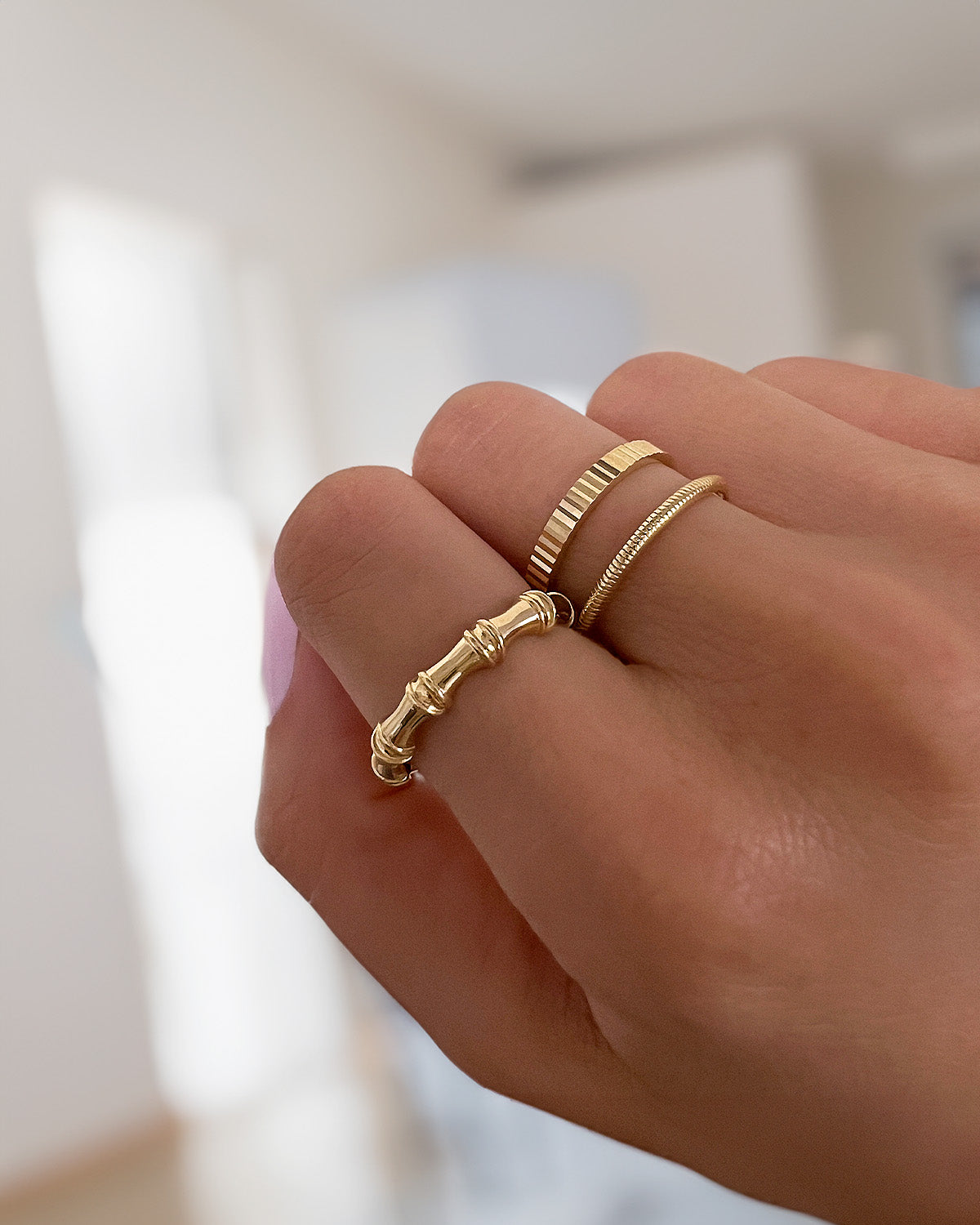 14K Gold Bamboo Ring Zoe Lev Jewelry