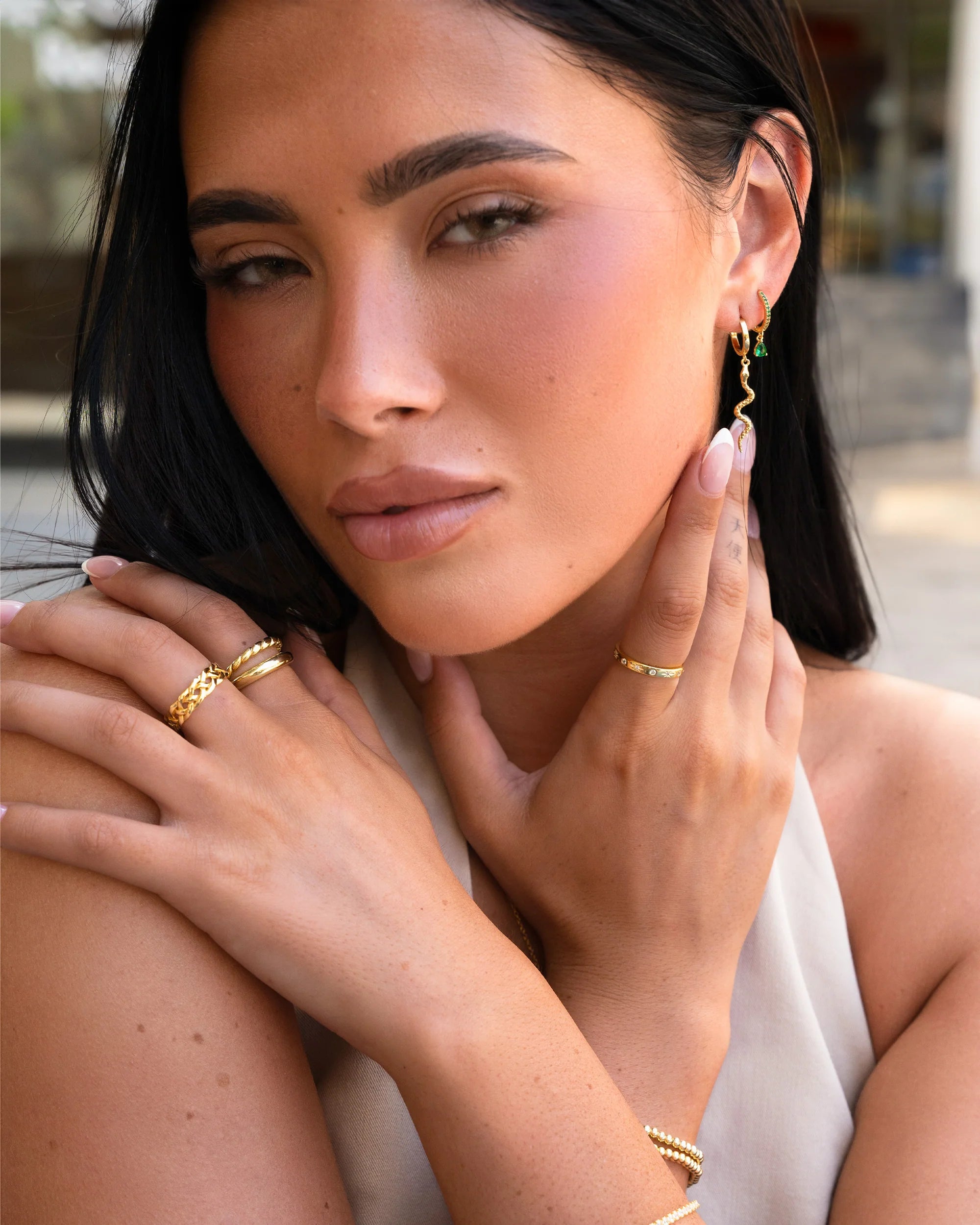 Dome and Twist Duo Ring Vermeil Zoe Lev Jewelry