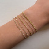 14k Gold Figaro Chain Bracelet Chains Zoe Lev Jewelry