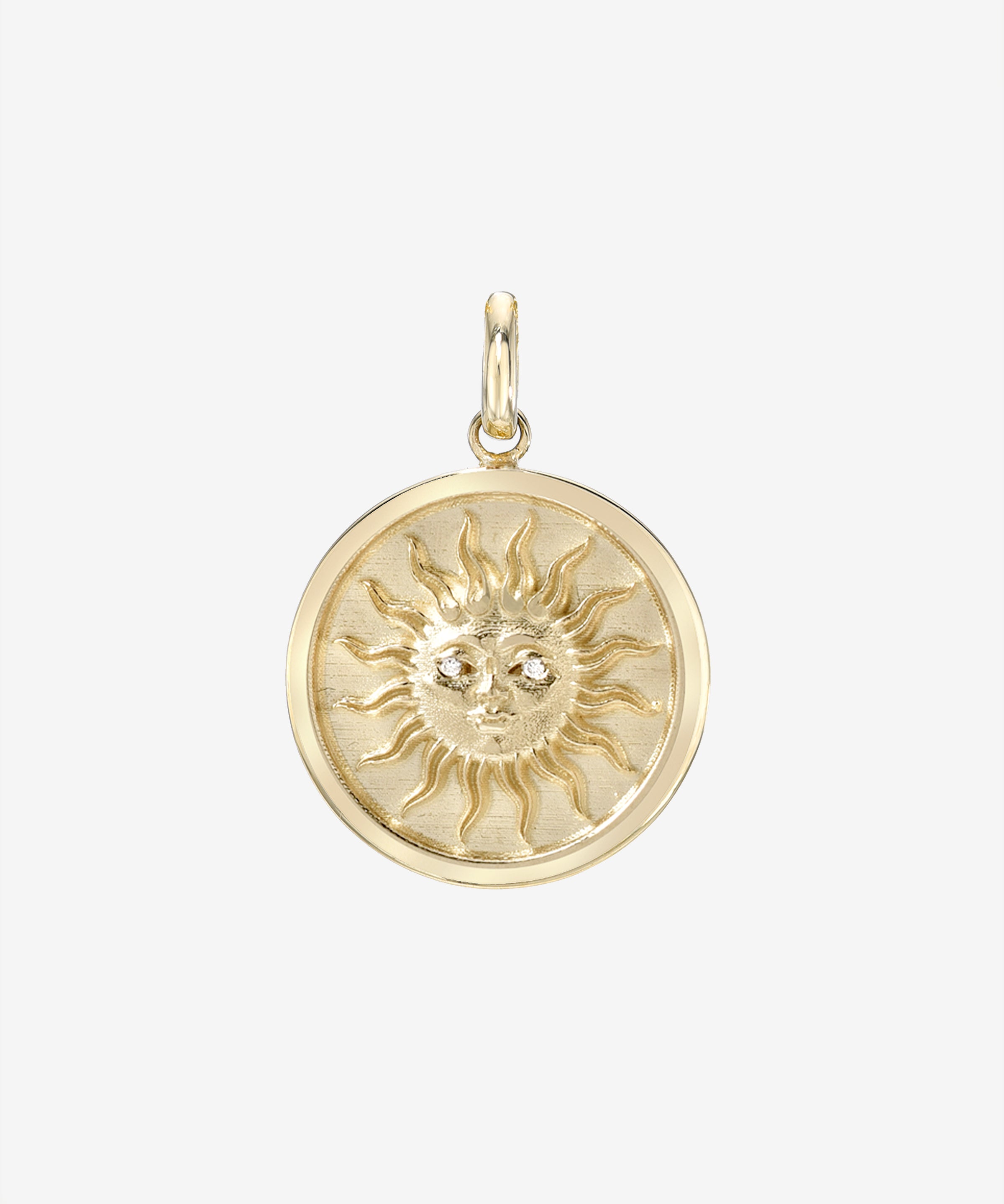 14k Gold Diamond Sun Medallion Pendant Zoe Lev Jewelry