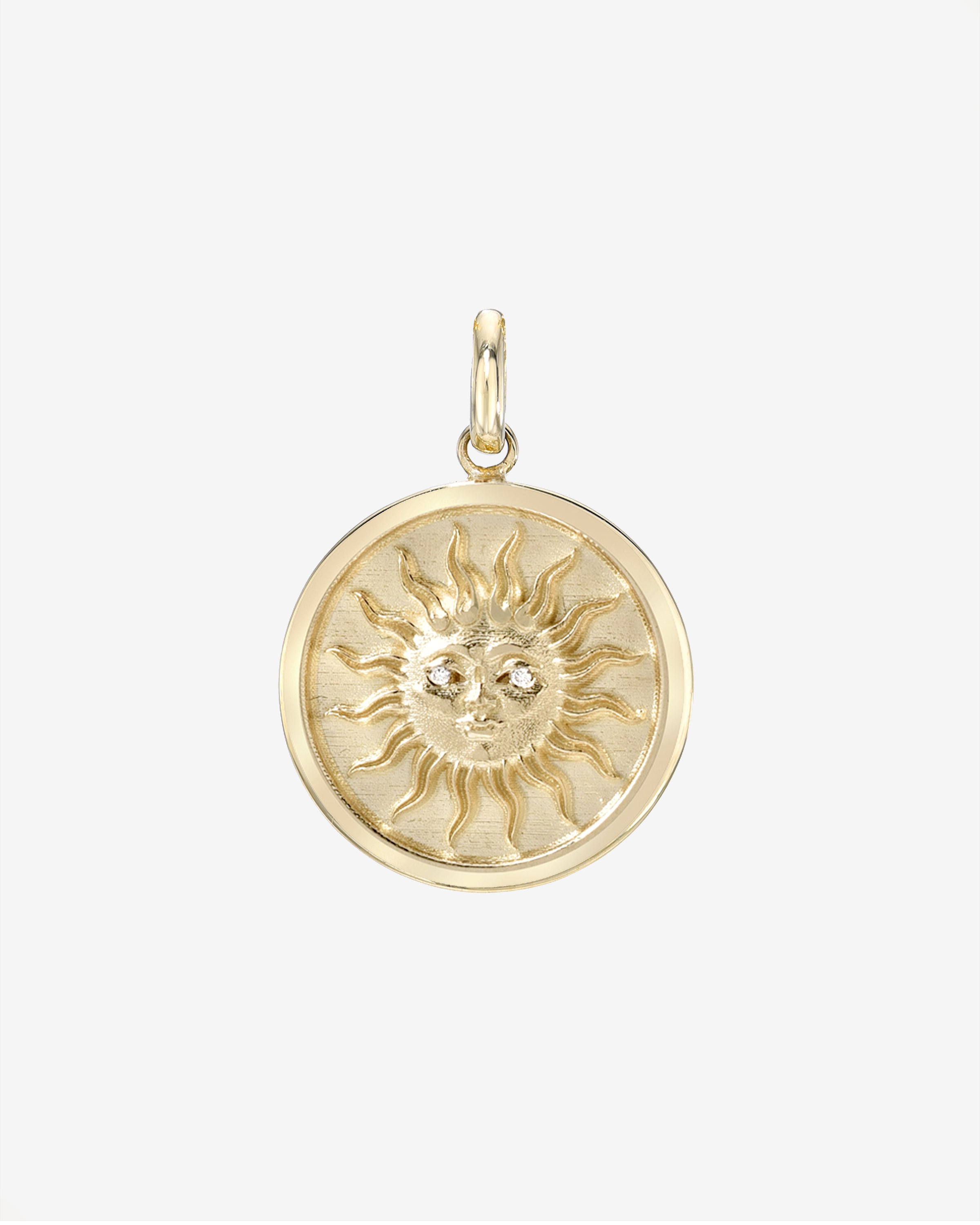 14k Gold Diamond Sun Medallion Pendant Zoe Lev Jewelry