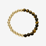 14k Gold 6mm Two-Tone Split Beaded Bracelet Bead Bracelets Zoe Lev Jewelry