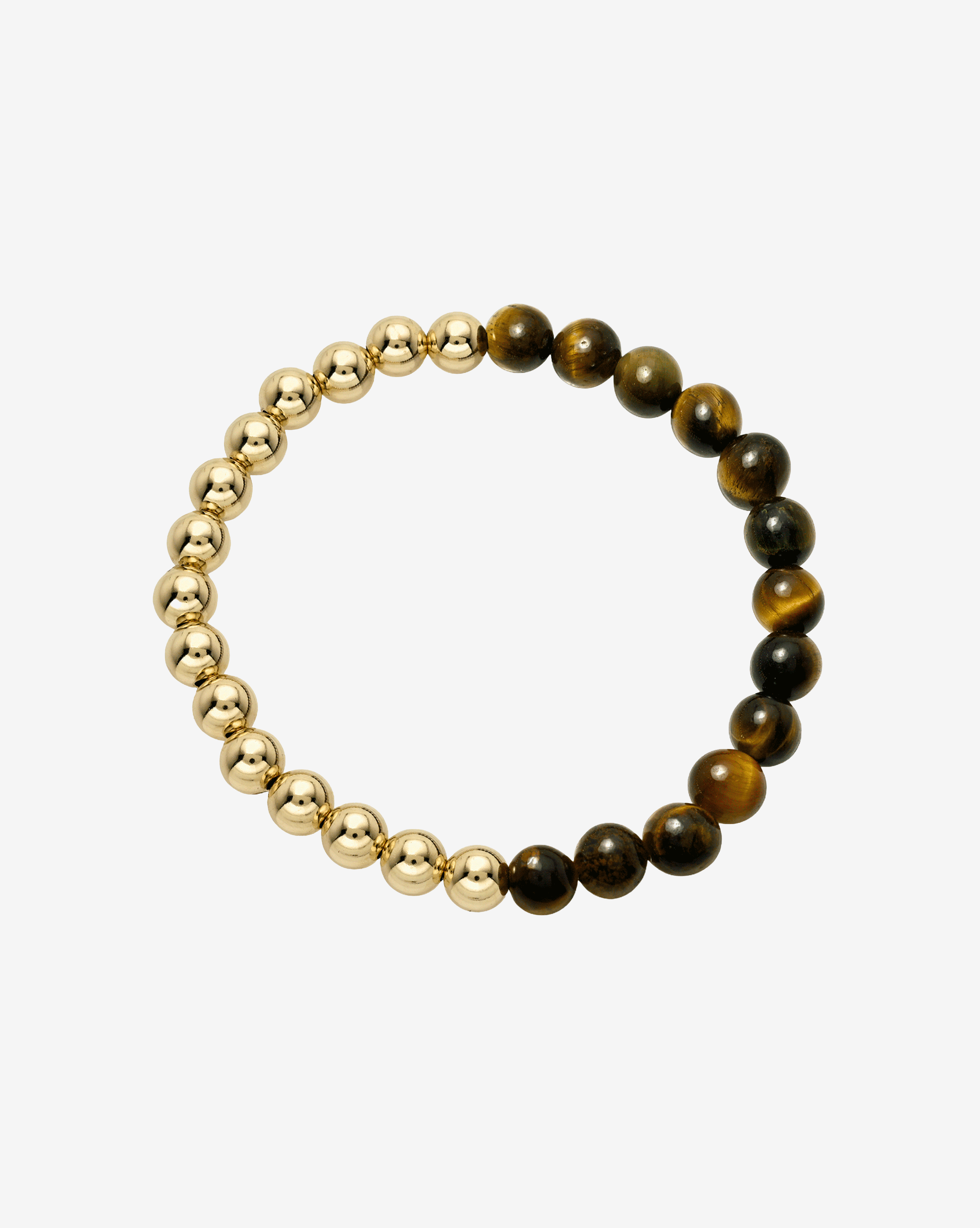 14k Gold 6mm Two-Tone Split Beaded Bracelet Bead Bracelets Zoe Lev Jewelry