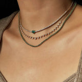 3 Prong Emerald Tennis Necklace Zoe Lev Jewelry