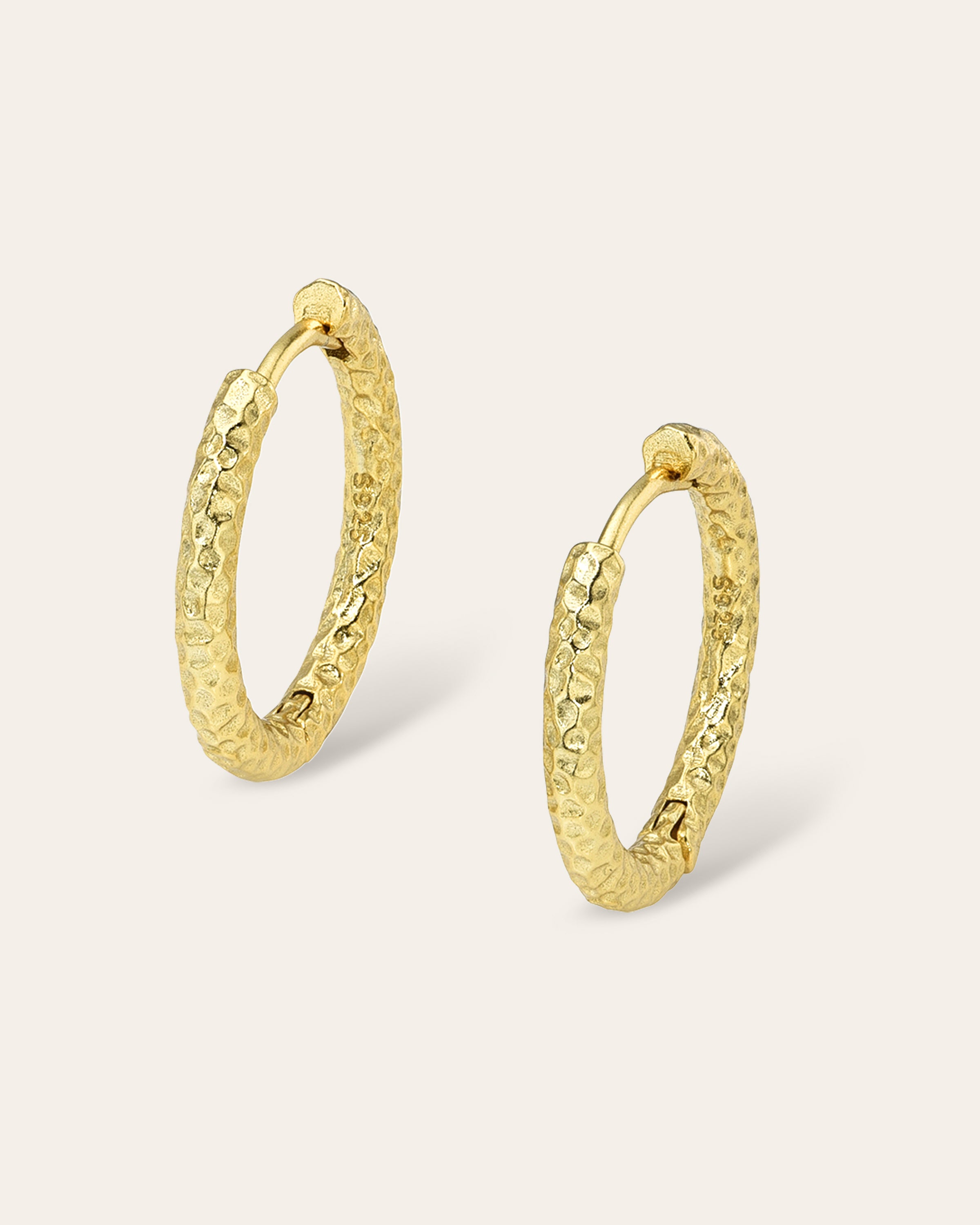 Textured Hoop Earrings Vermeil Zoe Lev Jewelry