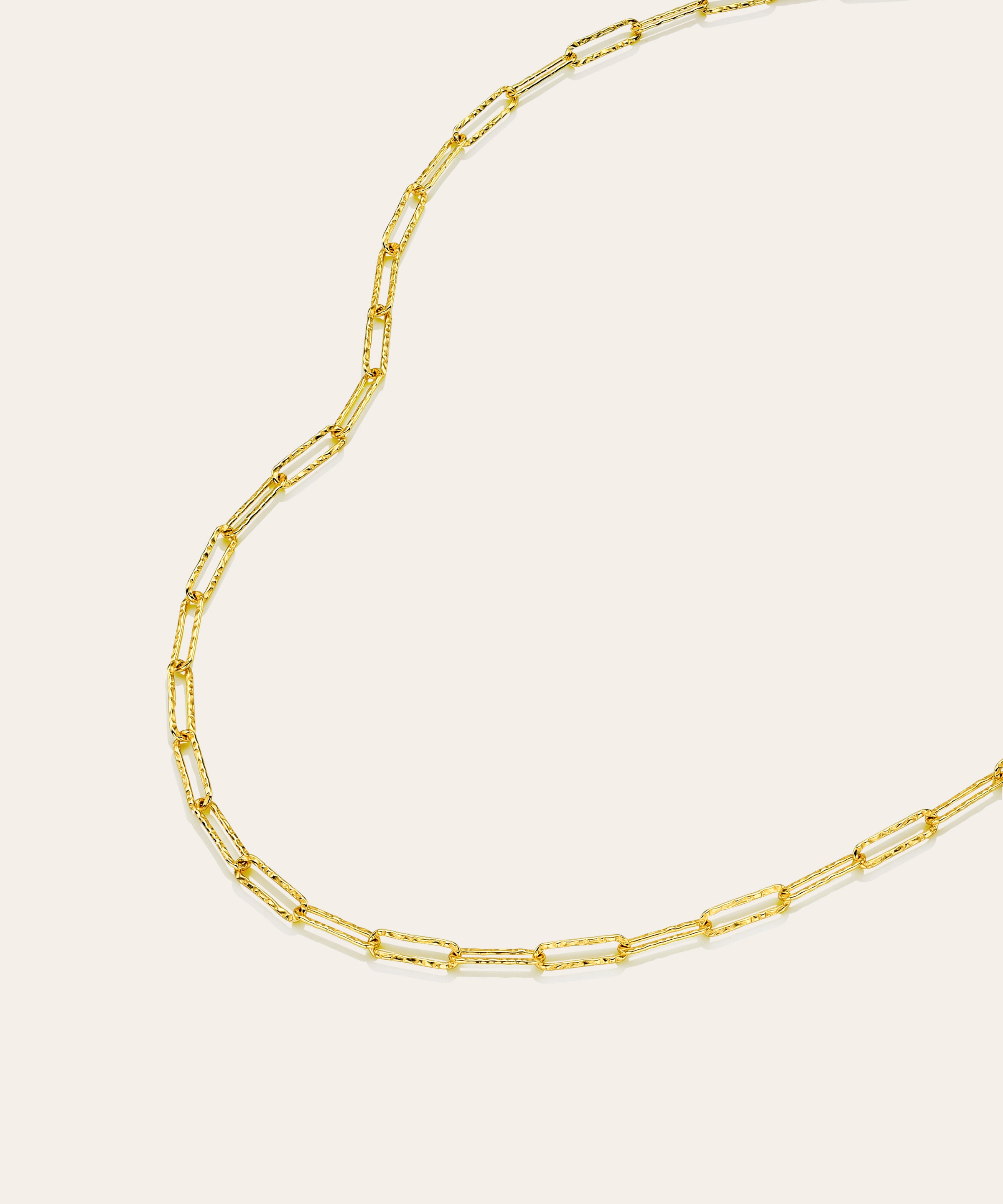 Textured Paper Clip Chain Necklace Vermeil Zoe Lev Jewelry