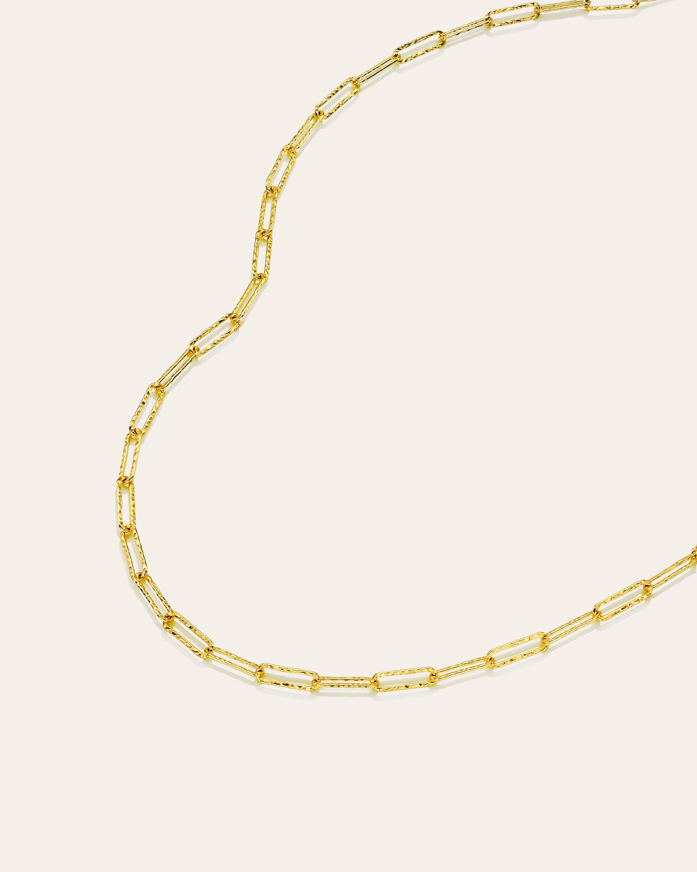 Textured Paper Clip Chain Necklace Vermeil Zoe Lev Jewelry