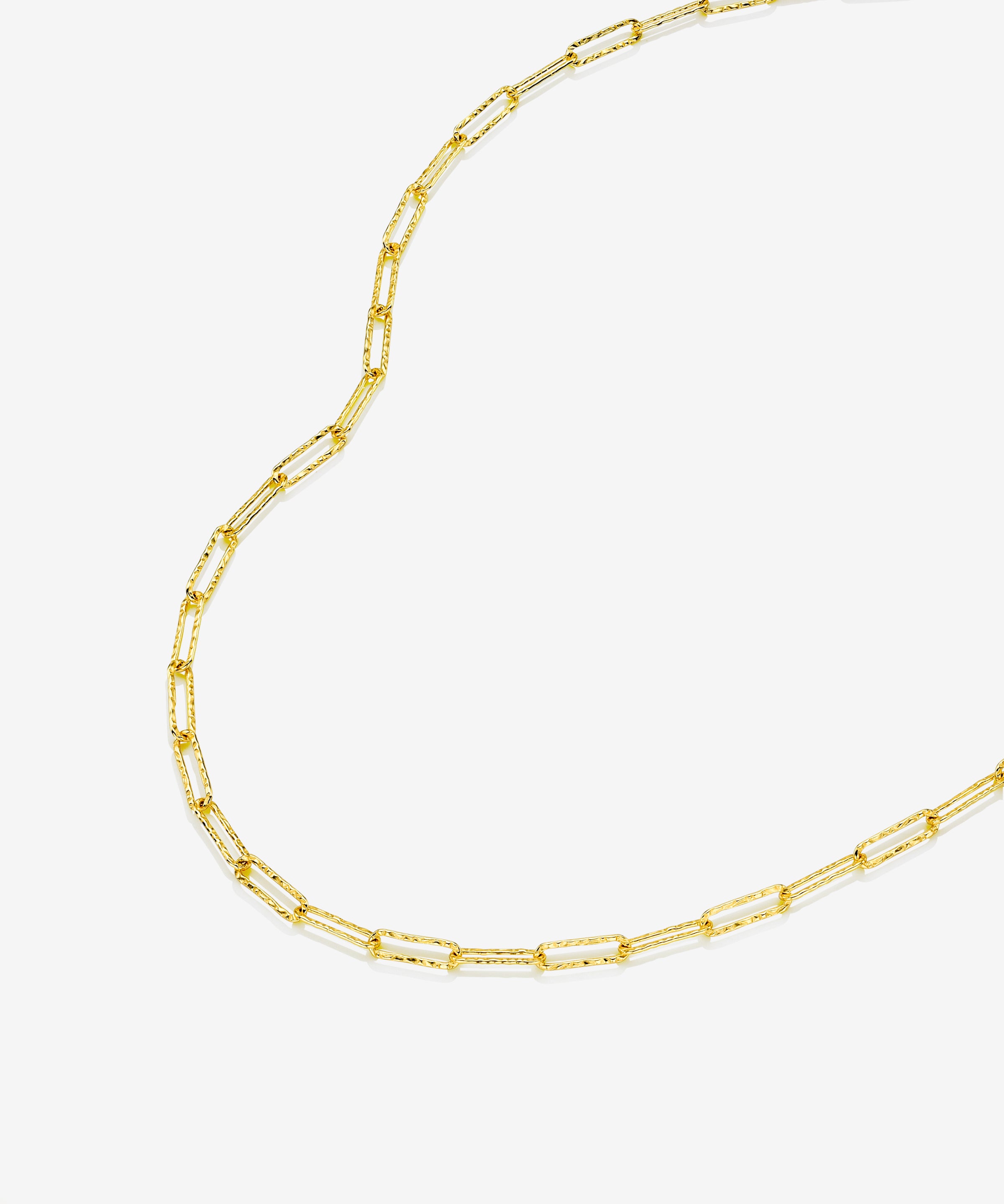 Textured Paper Clip Chain Necklace Vermeil Zoe Lev Jewelry