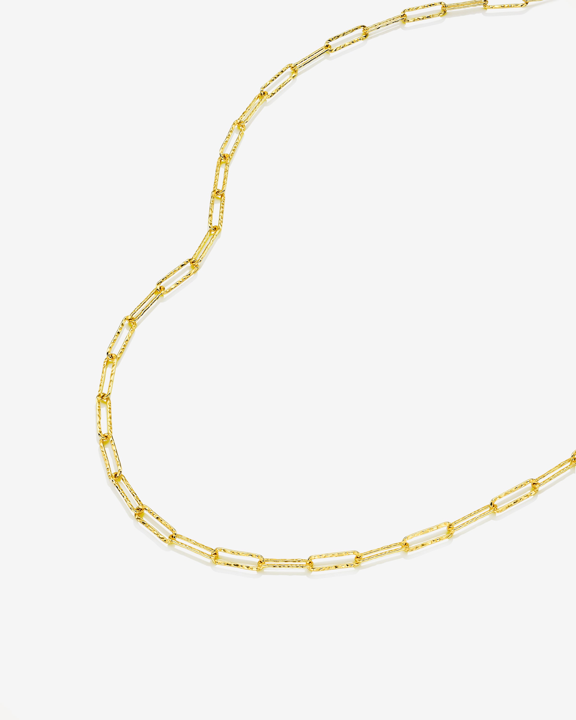 Textured Paper Clip Chain Necklace Vermeil Zoe Lev Jewelry