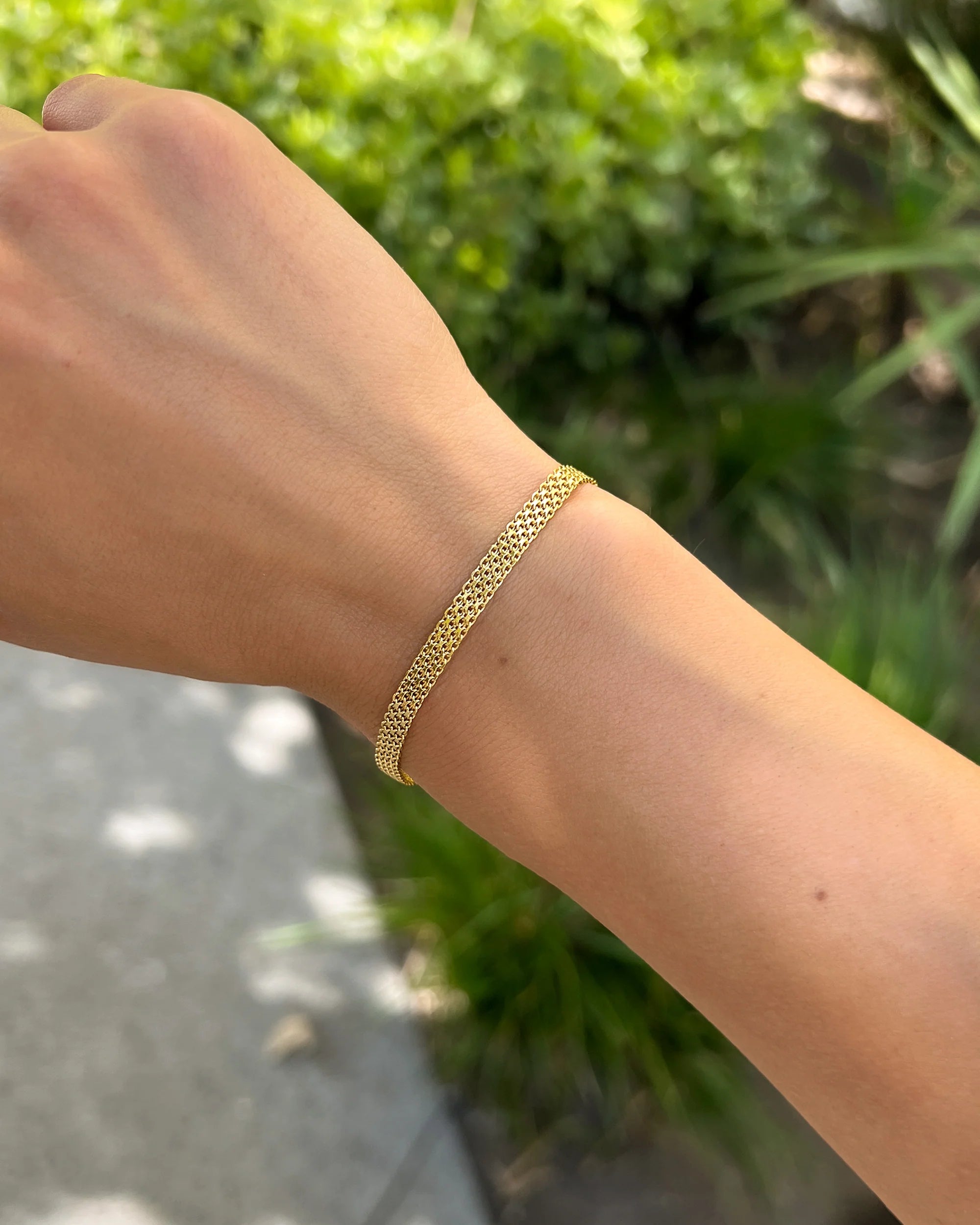 Flat Mesh Chain Bracelet Vermeil Zoe Lev Jewelry