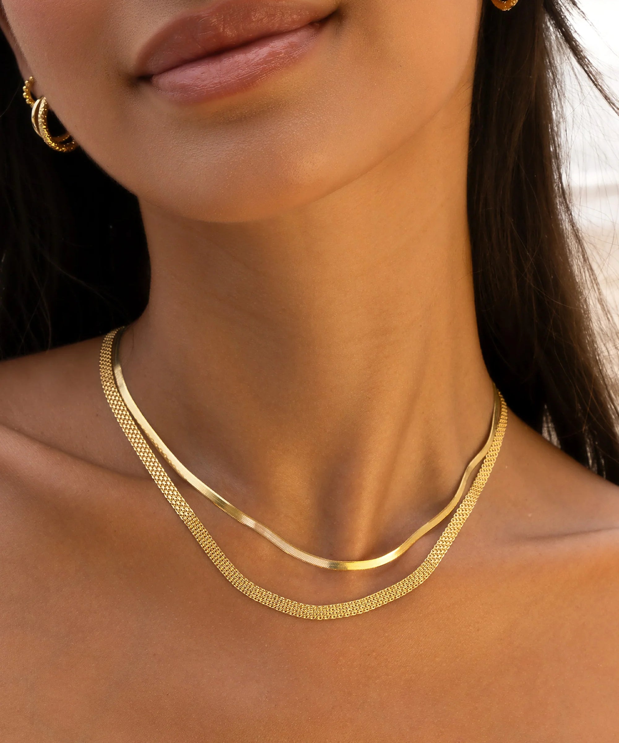 Flat Mesh Chain Necklace Vermeil Zoe Lev Jewelry