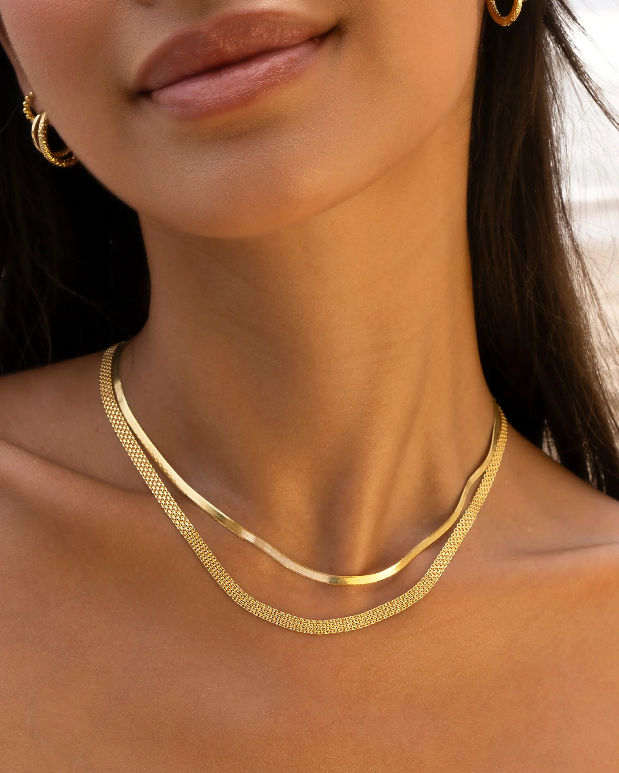 Flat Mesh Chain Necklace Vermeil Zoe Lev Jewelry