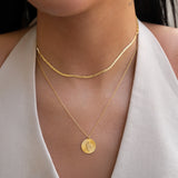 Pleated Disc Snake Necklace Vermeil Zoe Lev Jewelry