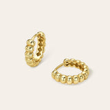 Thick Beaded Huggie Earrings Vermeil Zoe Lev Jewelry