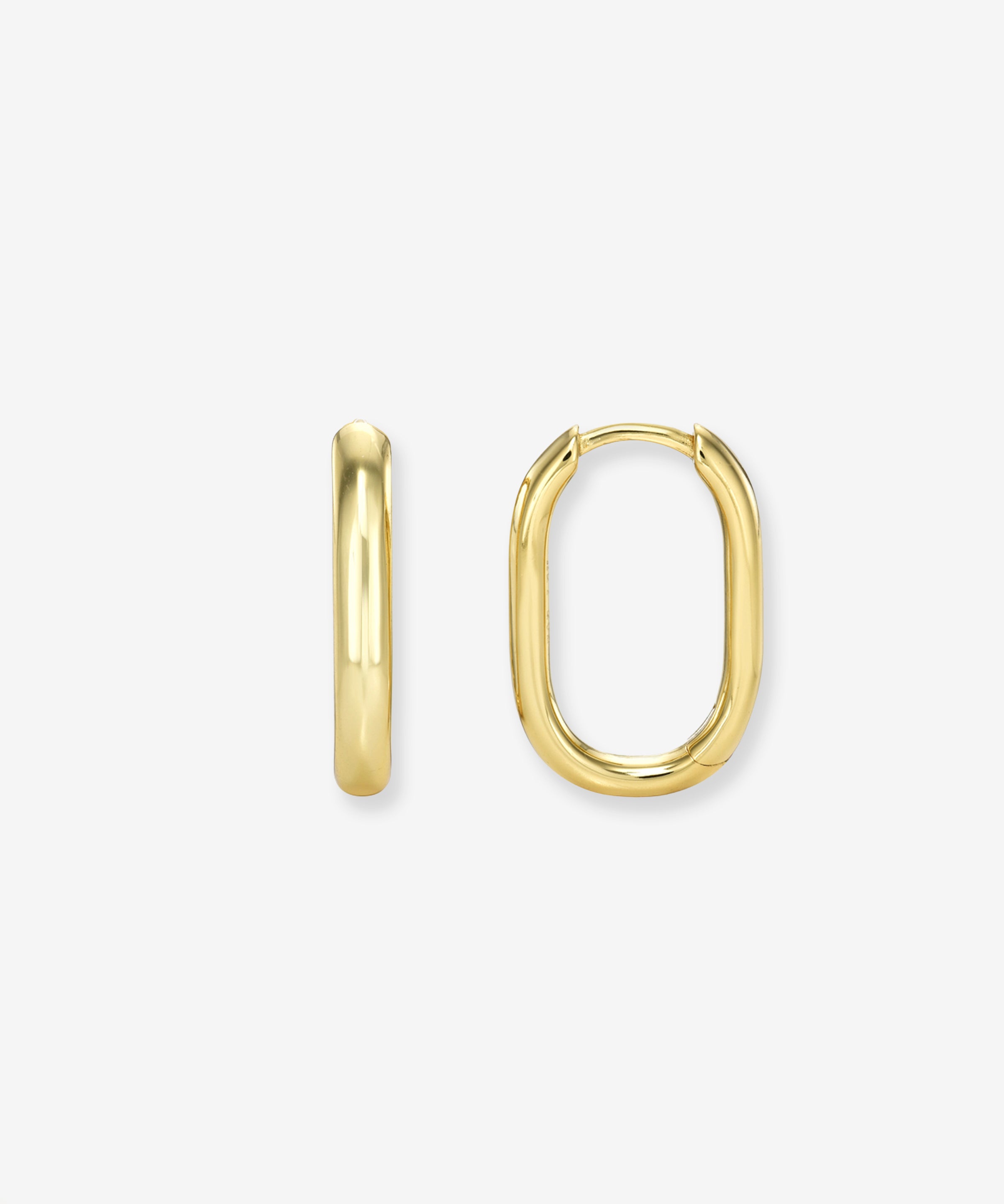 Thick Oval Hoops Vermeil Zoe Lev Jewelry