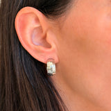 Thick Ribbed Flat Half Hoop Studs Vermeil Zoe Lev Jewelry
