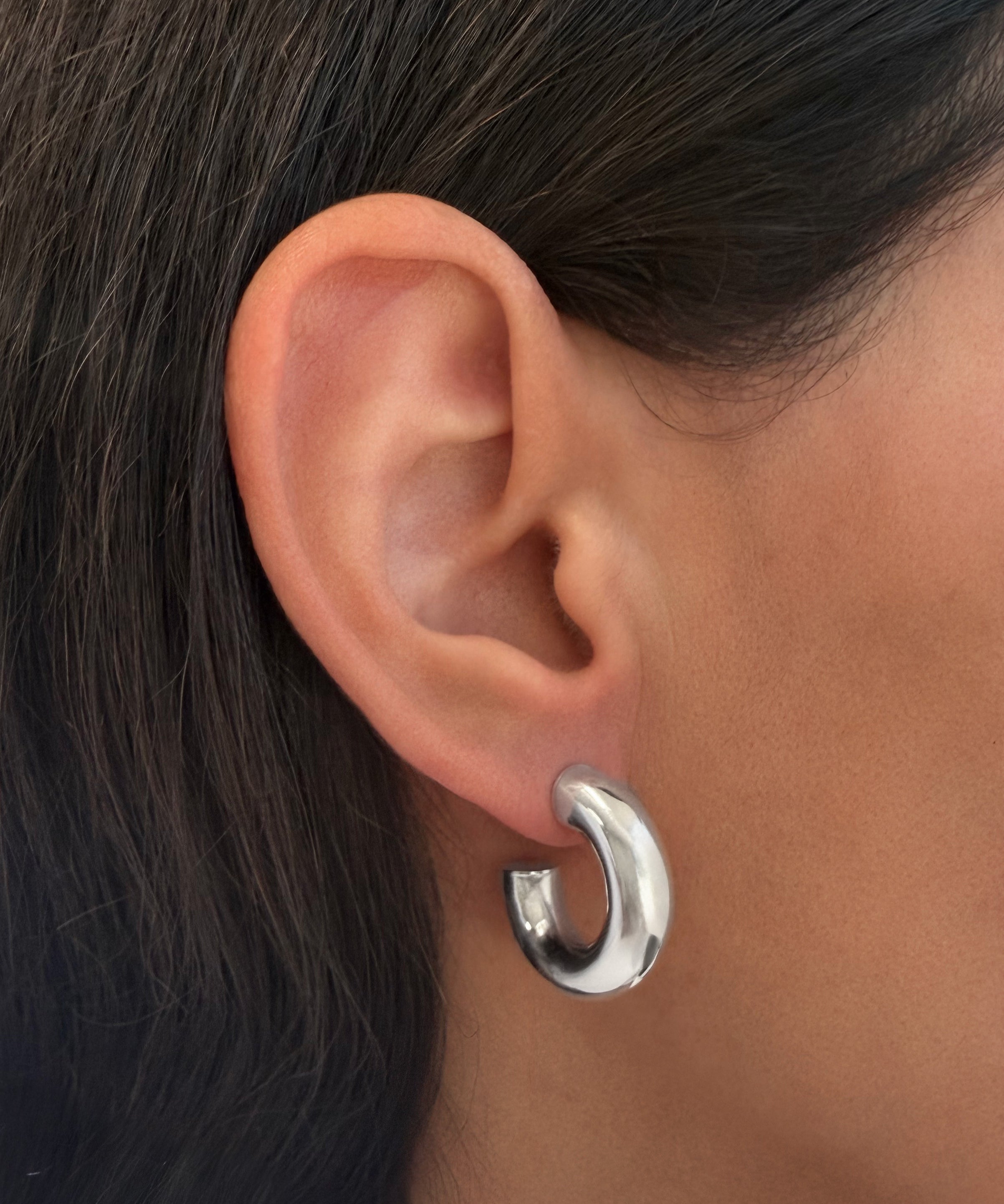 Thick Half Hoop Studs Vermeil Zoe Lev Jewelry