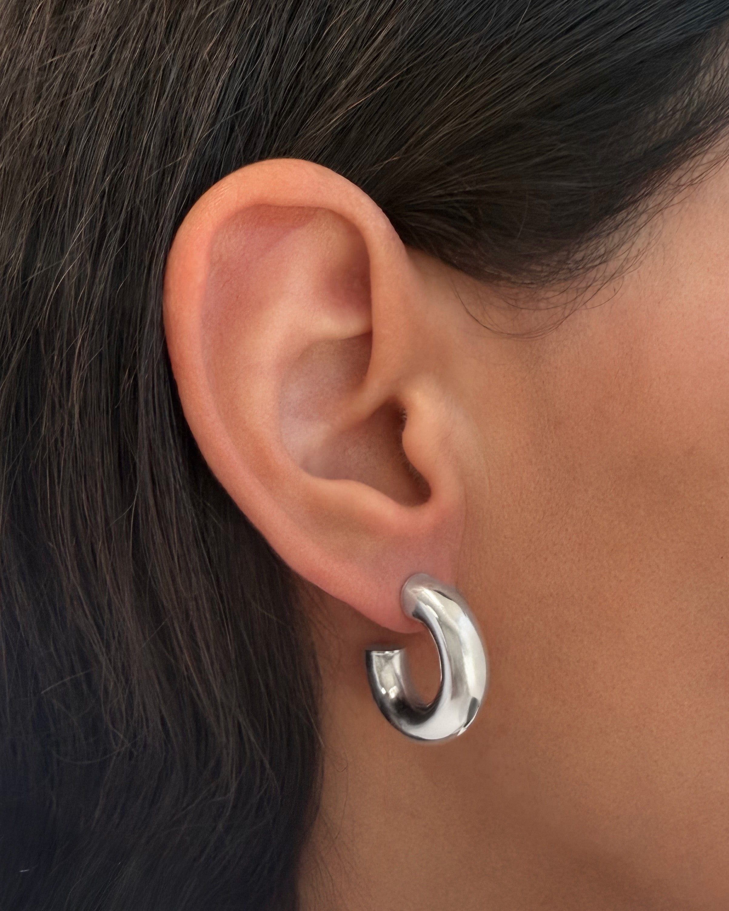 Thick Half Hoop Studs Vermeil Zoe Lev Jewelry