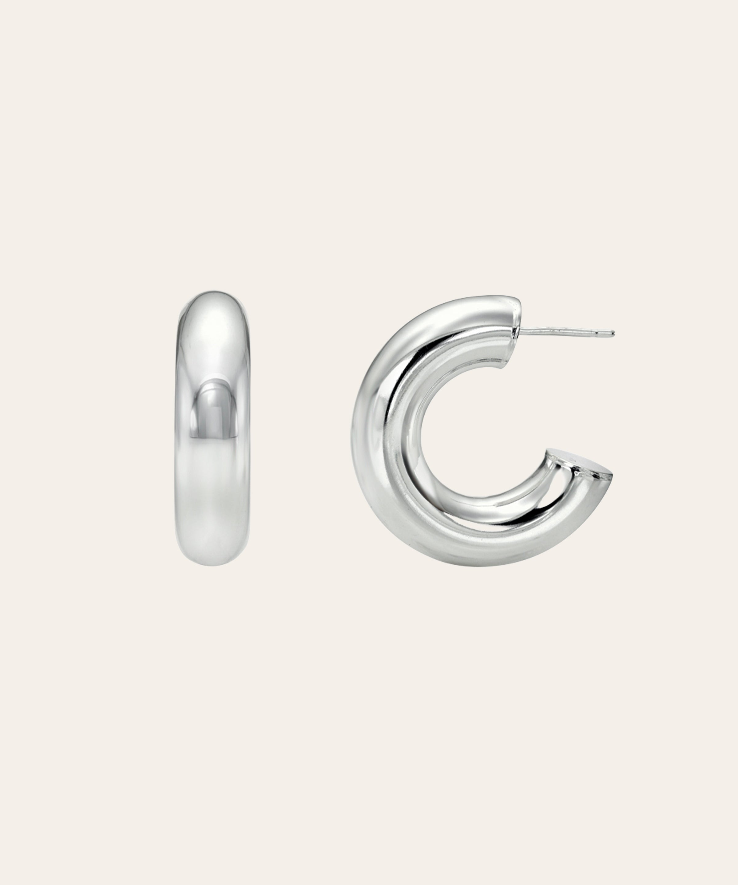 Thick Half Hoop Studs Vermeil Zoe Lev Jewelry Sterling Silver
