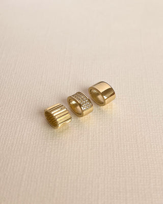 14K Gold Thick Ribbed Heirloom Charm