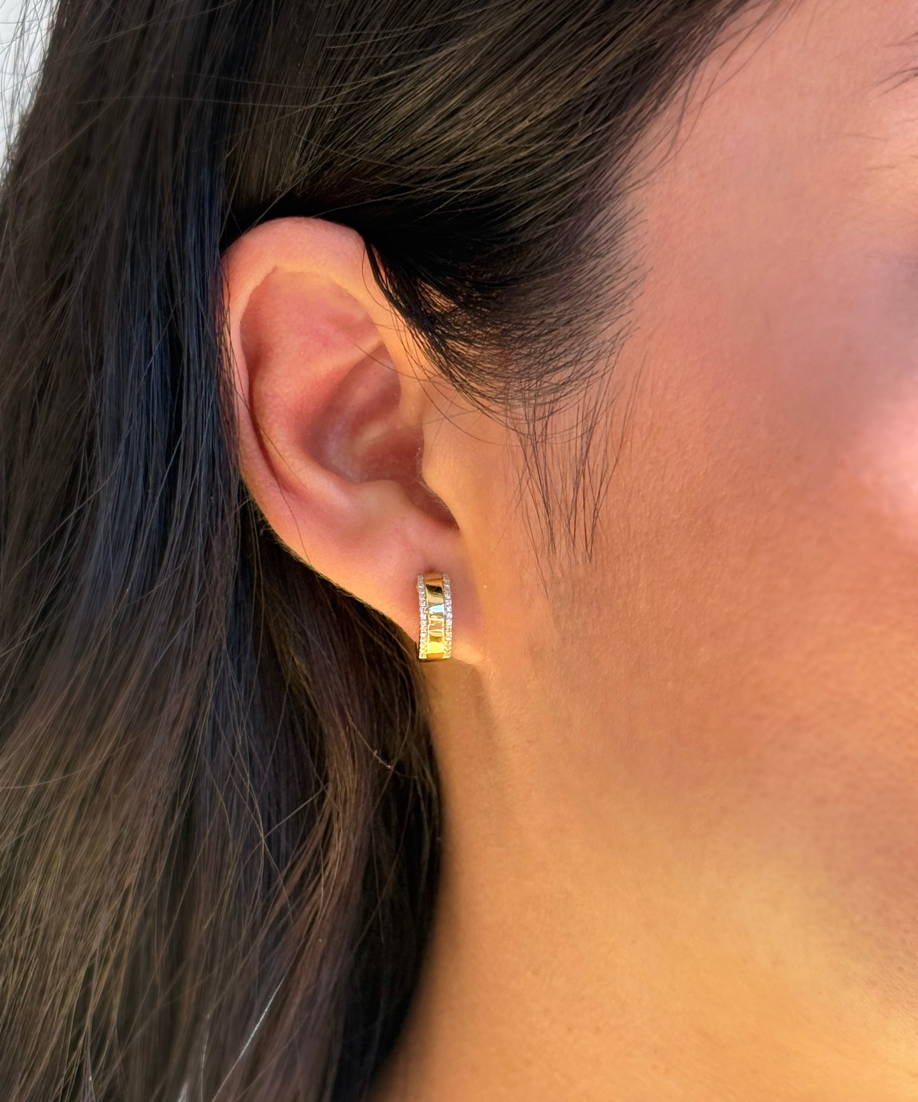 Diamond Thick Huggie Earrings Hoops & Huggies Zoe Lev Jewelry