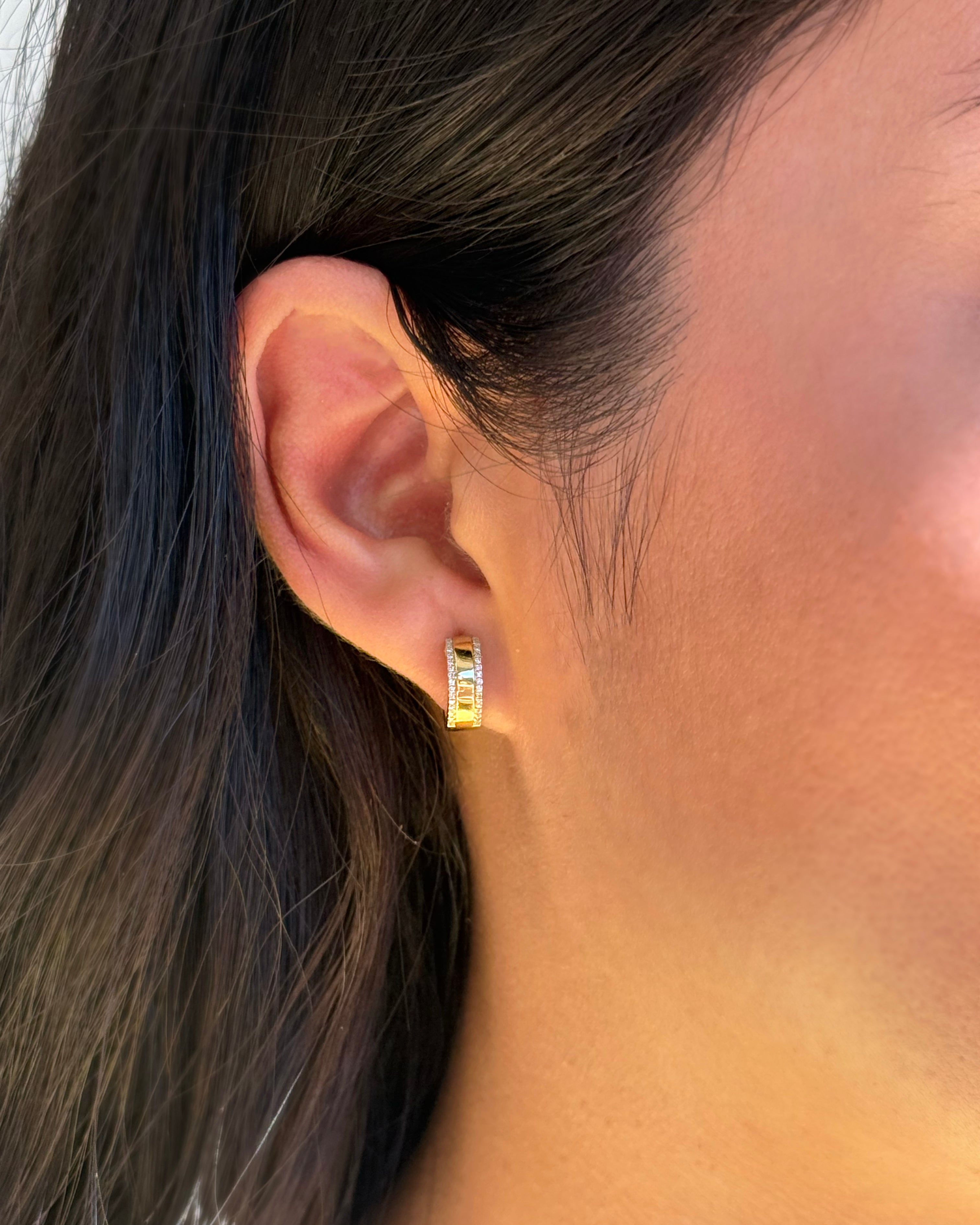 Diamond Thick Huggie Earrings Hoops & Huggies Zoe Lev Jewelry