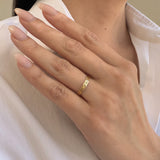 14K Gold Thin Hammered Stacking Ring Zoe Lev Jewelry