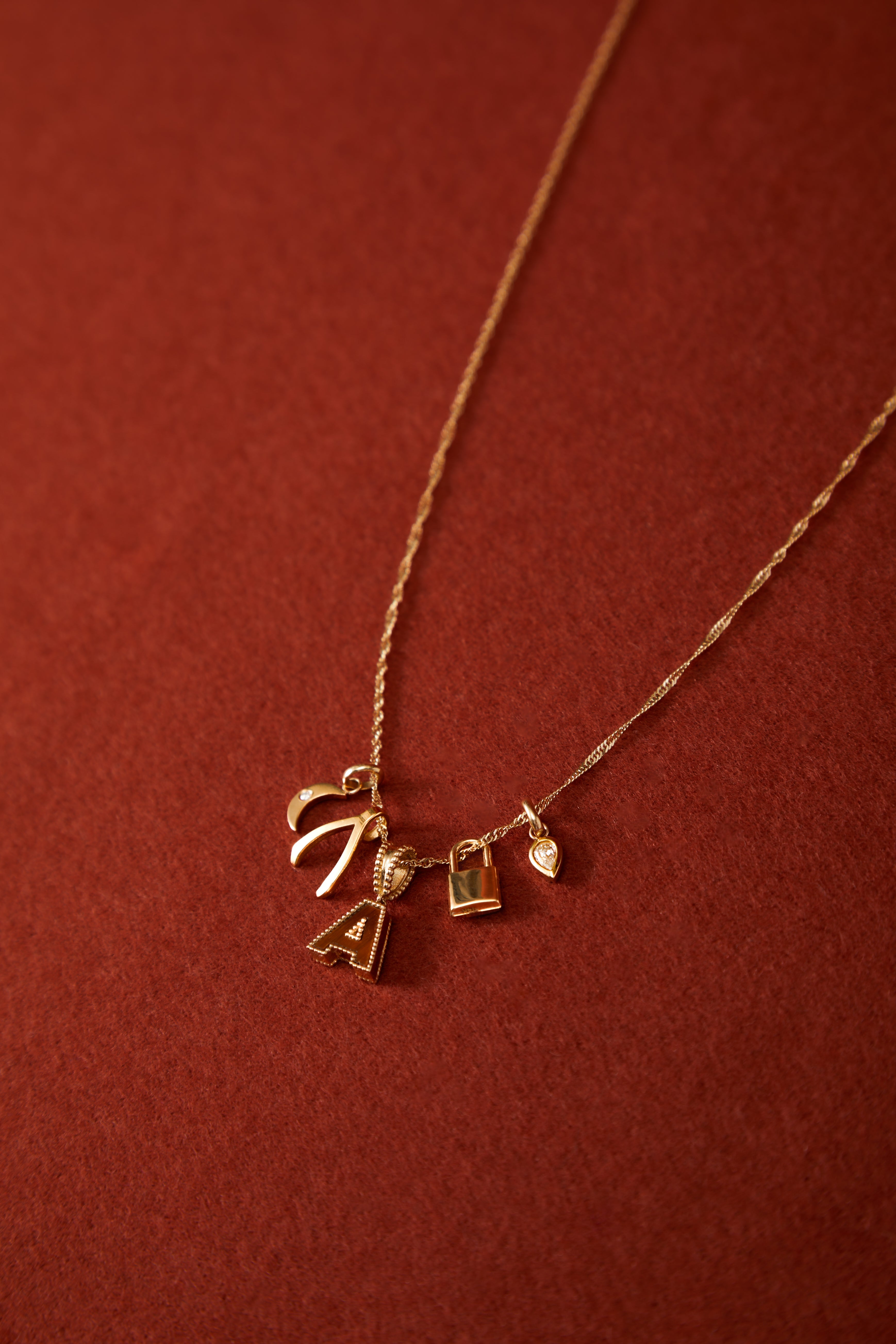 14K Gold Stone Initial Necklace Personalized Zoe Lev Jewelry