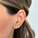 14k Gold Tiny Wishbone Stud Earring Zoe Lev Jewelry