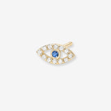 Tiny Diamond Evil Eye Stud Earring Zoe Lev Jewelry