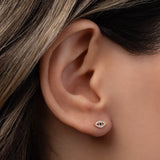 Tiny Diamond Evil Eye Stud Earring Zoe Lev Jewelry