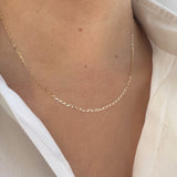 14k Gold Tiny Flat Curb Link Chain Chains Zoe Lev Jewelry