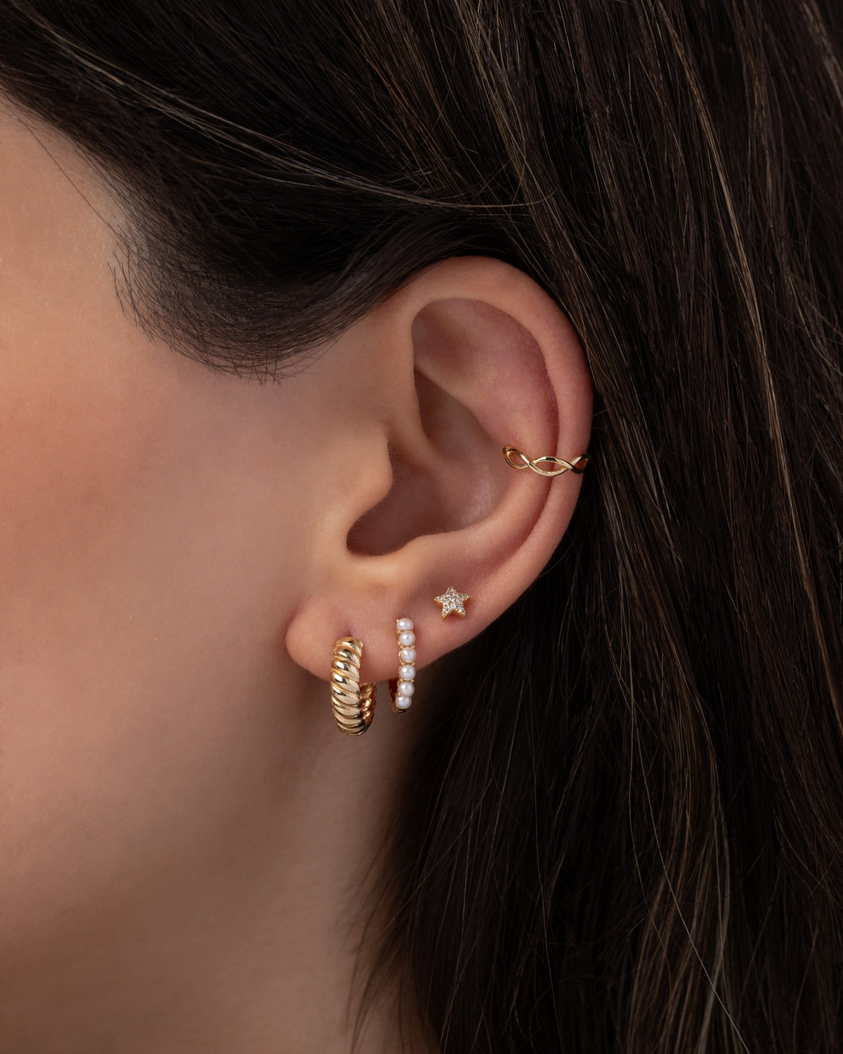 Tiny Pearl Huggie Earrings