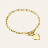 Toggle Heart Bracelet Vermeil Zoe Lev Jewelry